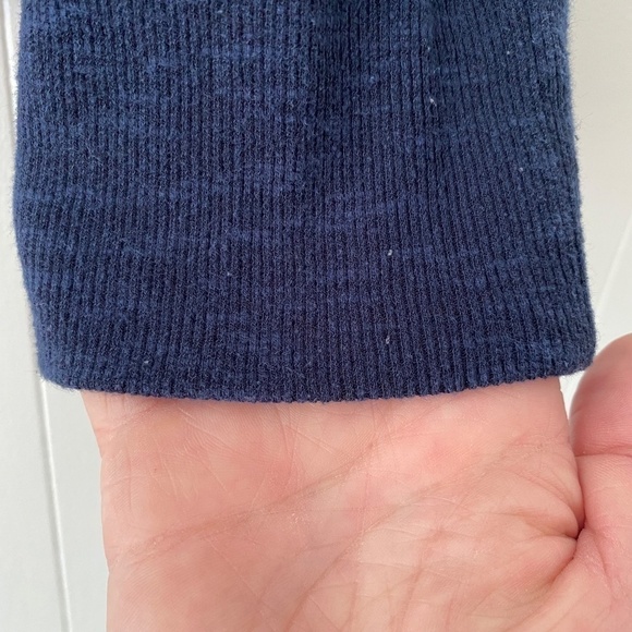 Pink and navy striped long sleeve Gap ribbed henley top size XXL - Picture 3 of 11